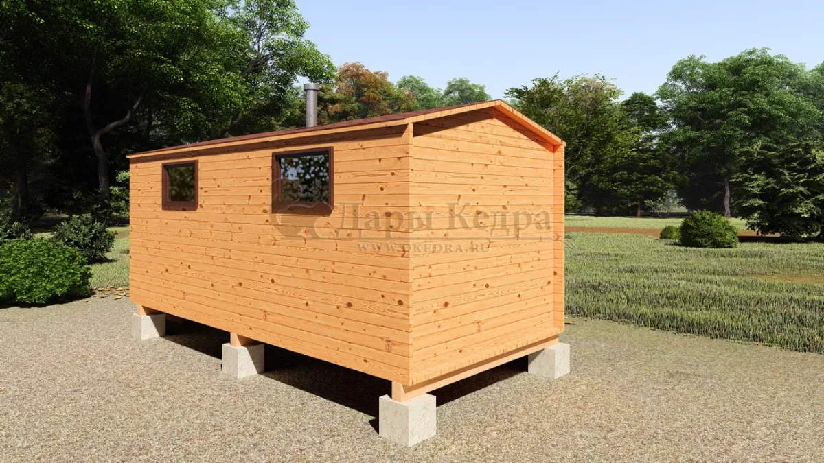 Каркасная баня «Барн» из кедра 5х2,2 метра